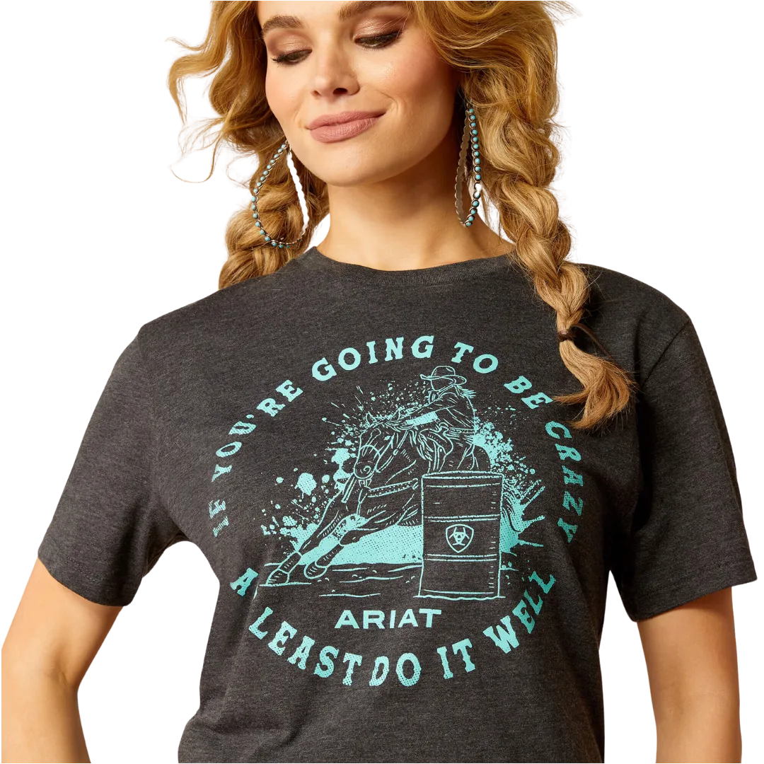 Ariat Women's Barrel Beauty Charcoal Heather T Shirt