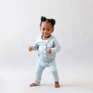 Bamboo Jersey Toddler Cardigan in Fog