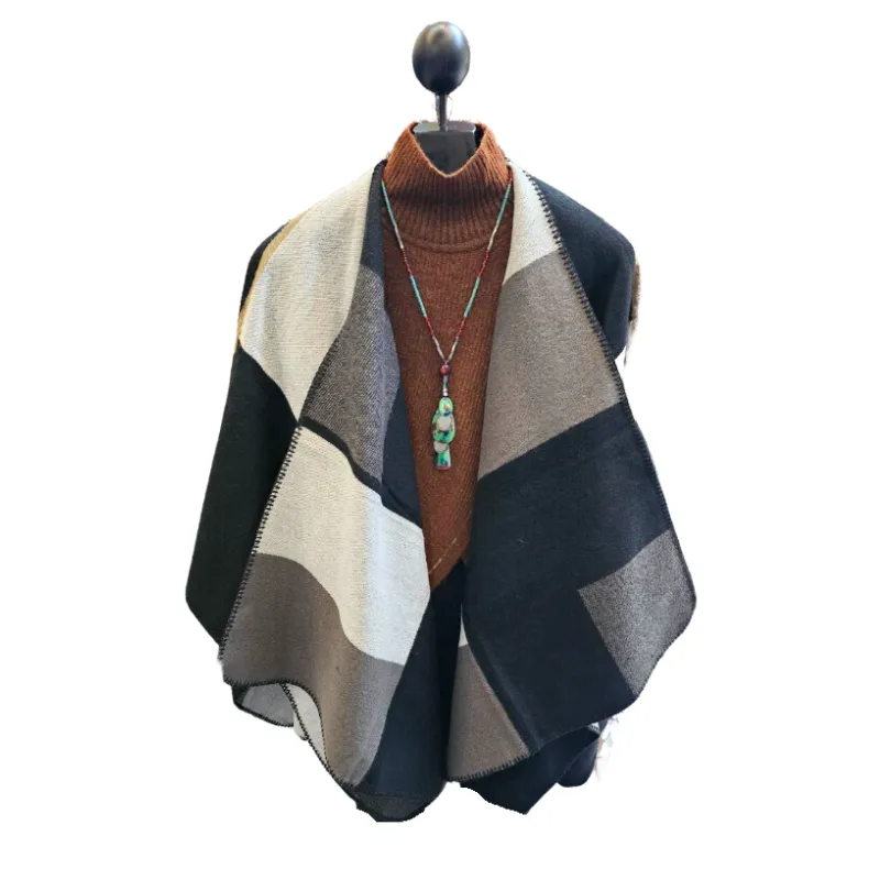 Cape / Shawl Open Front Cardigan Super Soft Warm Grey / Black / Brown / Beige