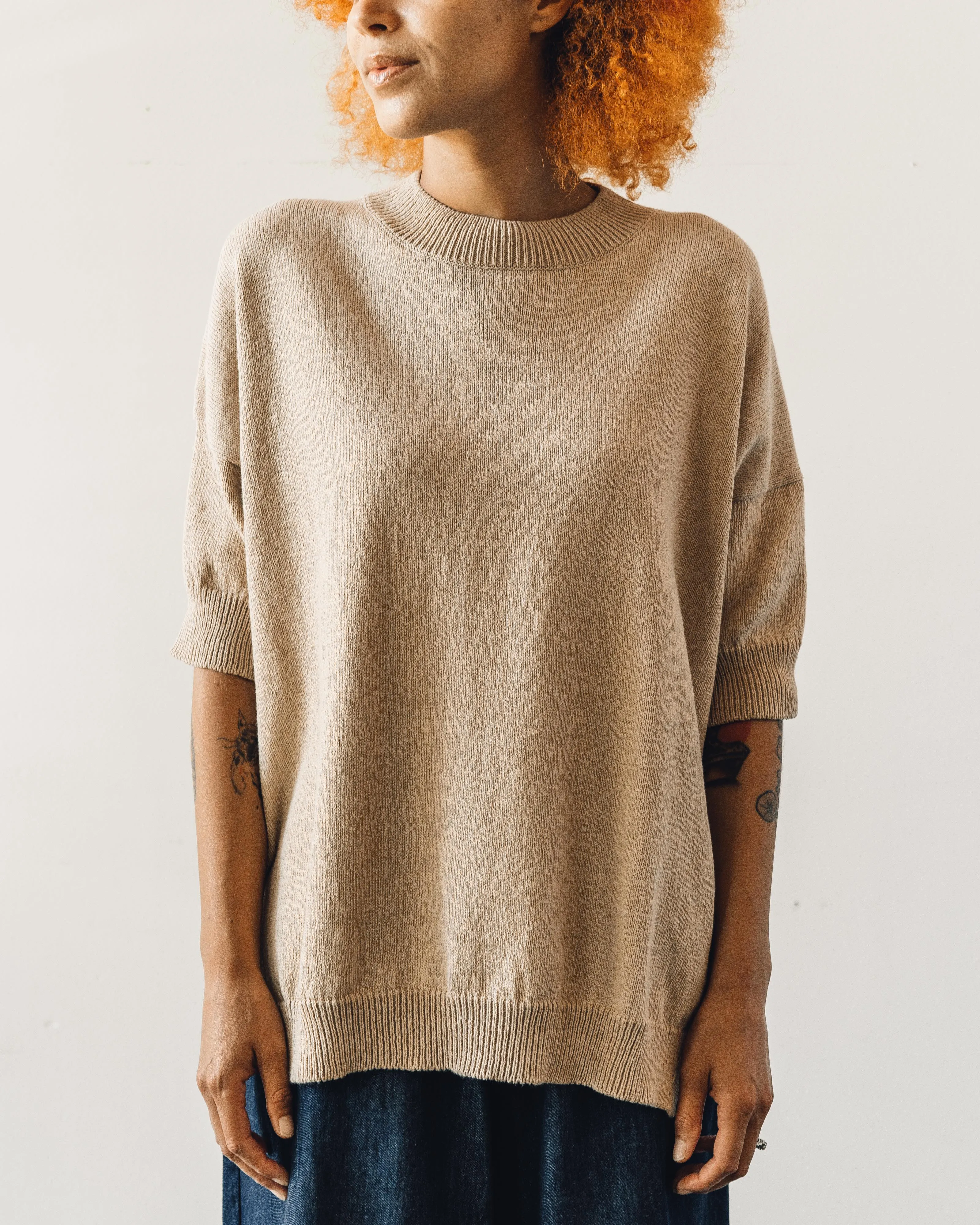 Cordera Cotton Sweater, Straw