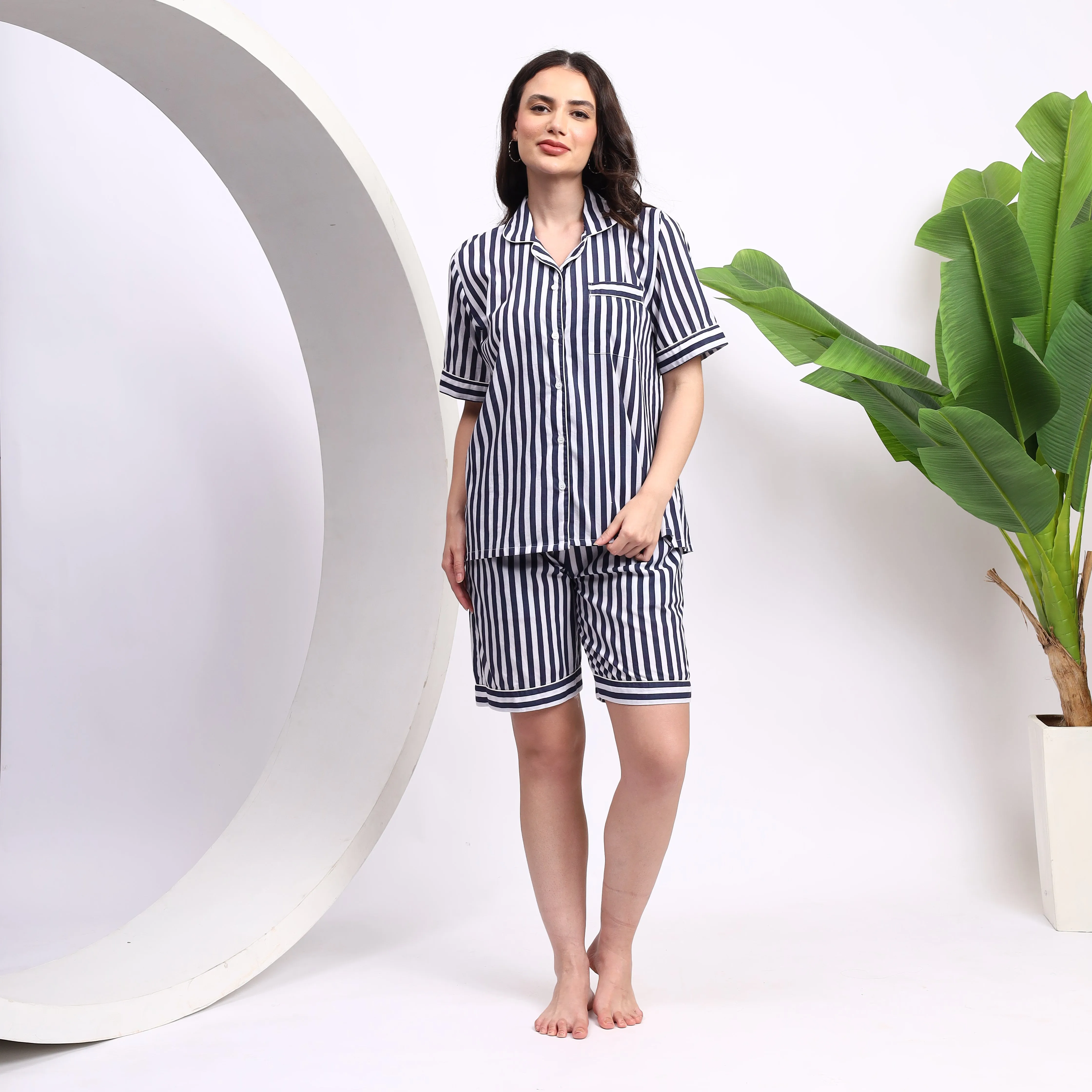 Cotton Comfort: Stylish Blue PJ Shorts for Relaxed Nights