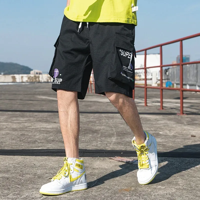 Fashion Men's Elastic Waist Shorts With Multi-Pocket / Stylish Casual Clothing