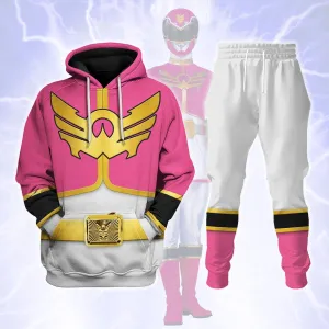 Gearhomie Megaforce Pink Ranger Hoodies Sweatshirt T-shirt Hawaiian Sweatpants