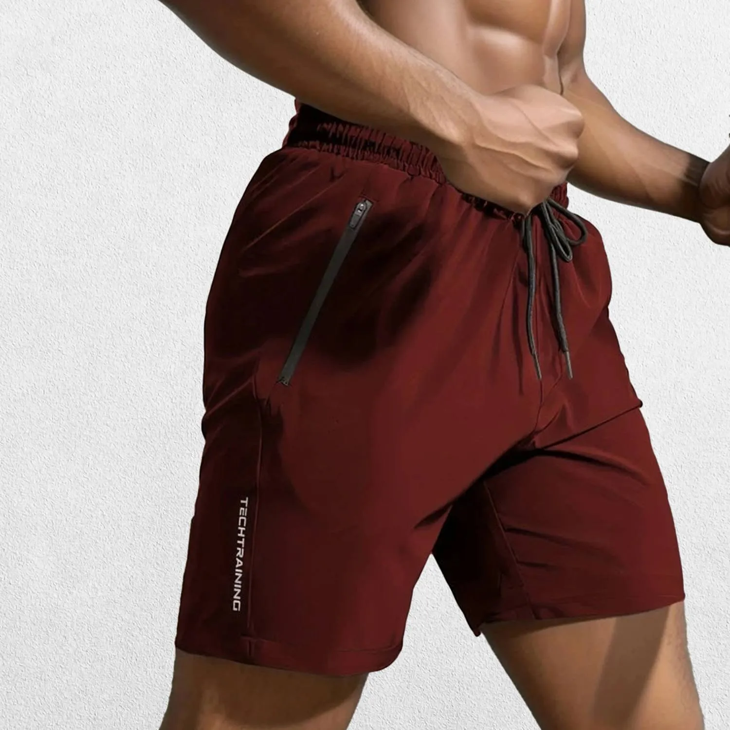 GPW Men's Stylish Polyester Athletic Shorts with Elastic Waist for Casual and Sportswear