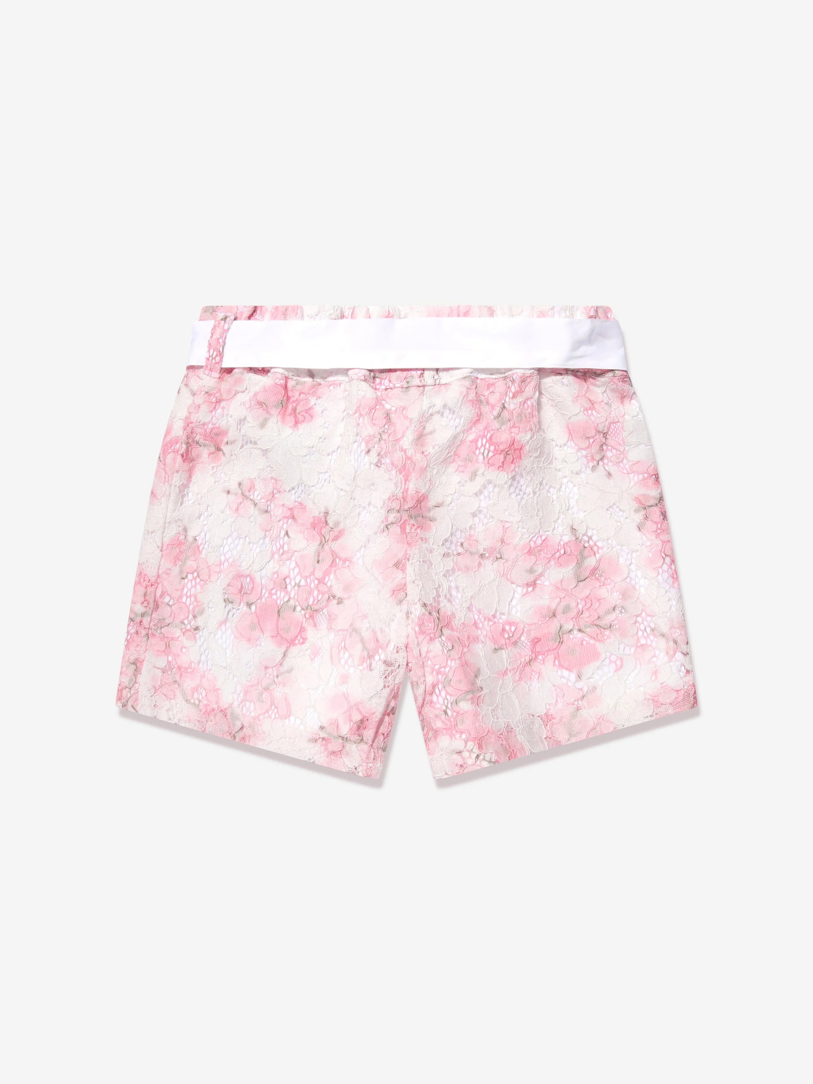 Guess Girls Cherry Blossom Lace Shorts in White