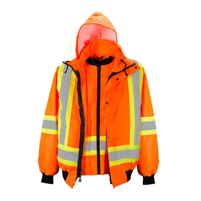 Hi-Vis 6-In-1 Winter Traffic Jacket by Ground Force - Style TJ6