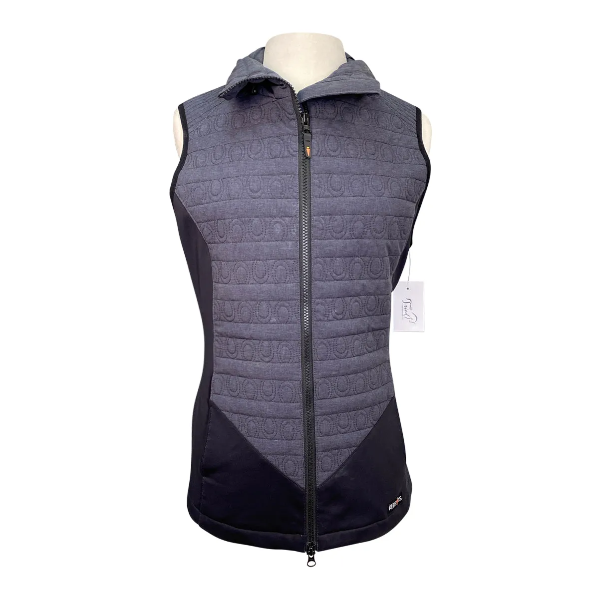 Kerrits 'Unbridled' Quilted Vest in Denim Horseshoes - Women's Medium