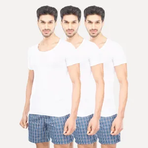 Kings RNS - 100% Cotton White Vest For Mens Combo (Pack of 3) | Uathayam