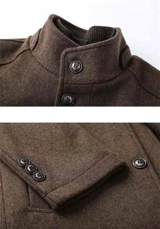 Men's Elegant Slim Fit Wool Coat for Winter - Cozy and Stylish Outerwear