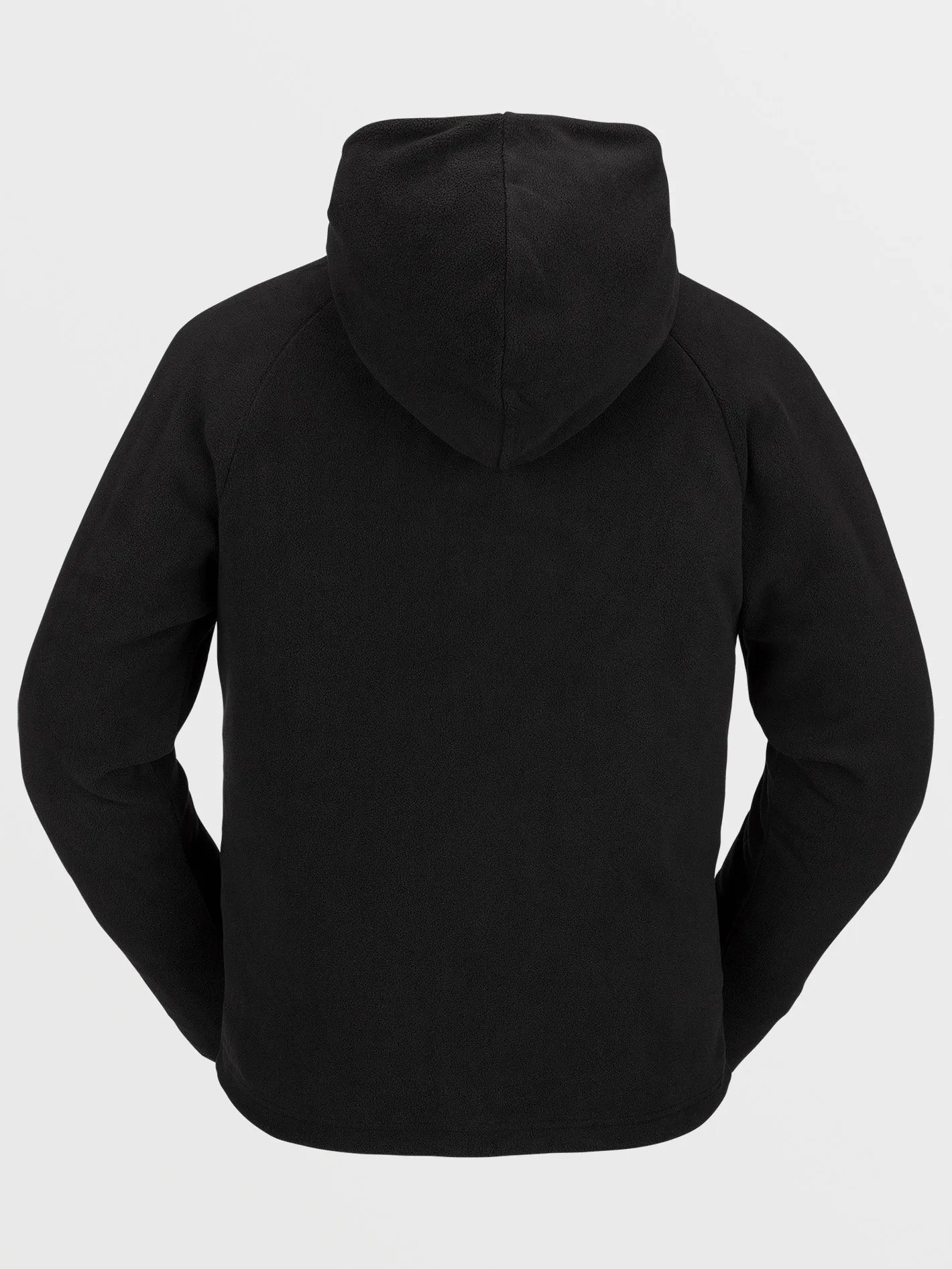 Mens Polar Fleece Hooded 1/2 Zip Pullover - Black