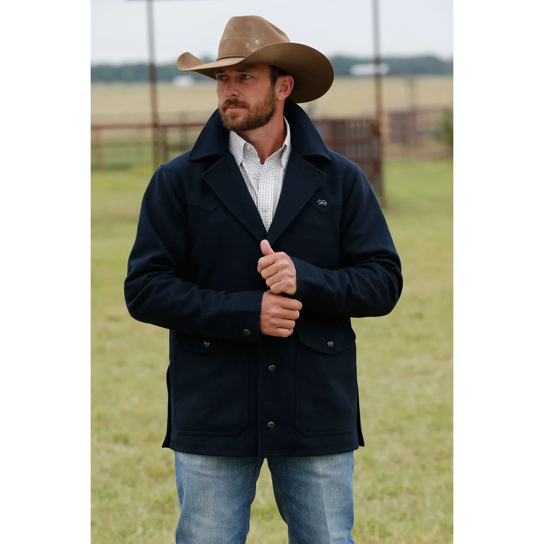 Miller Ranch By Cinch Men's Navy Wool Ranch Jacket DWJ2008003