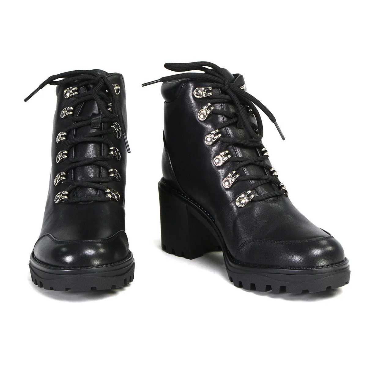 Milwaukee Leather Women's Devine Black Leather Lace to Toe Boots with