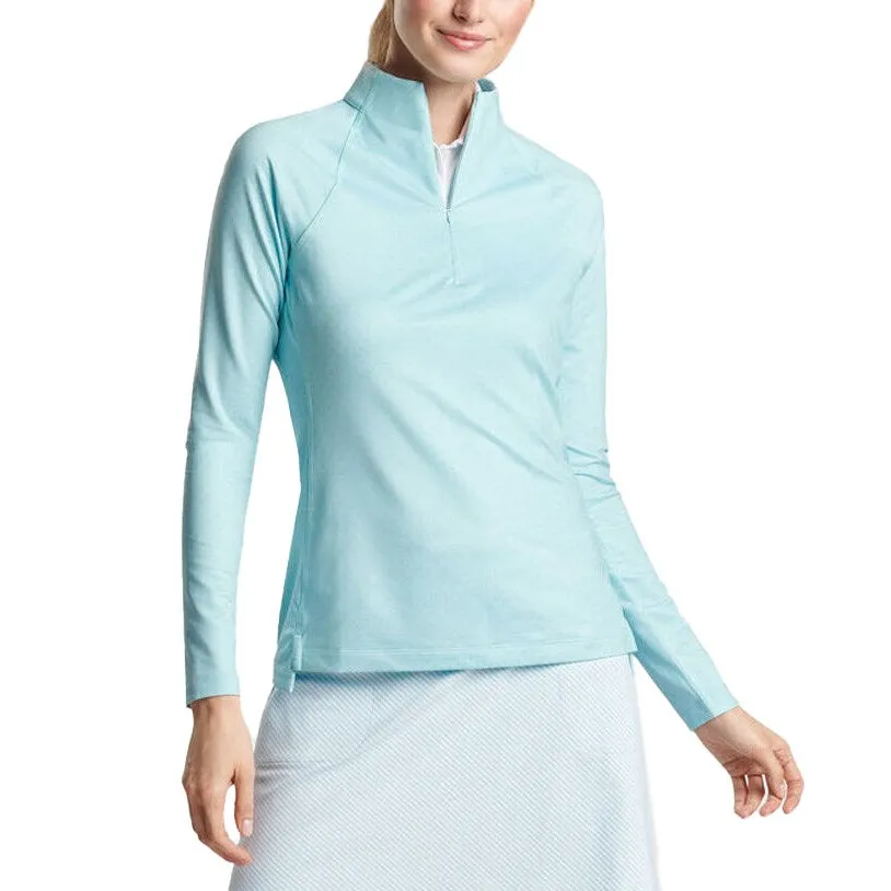 Peter Millar Women's Geo Raglan-Sleeve Perth Golf Mid-Layer - Blue Spruce