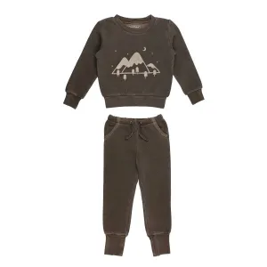 Printed Cozy Sweatshirt & Jogger Set (Toddler) - Bark Mountains