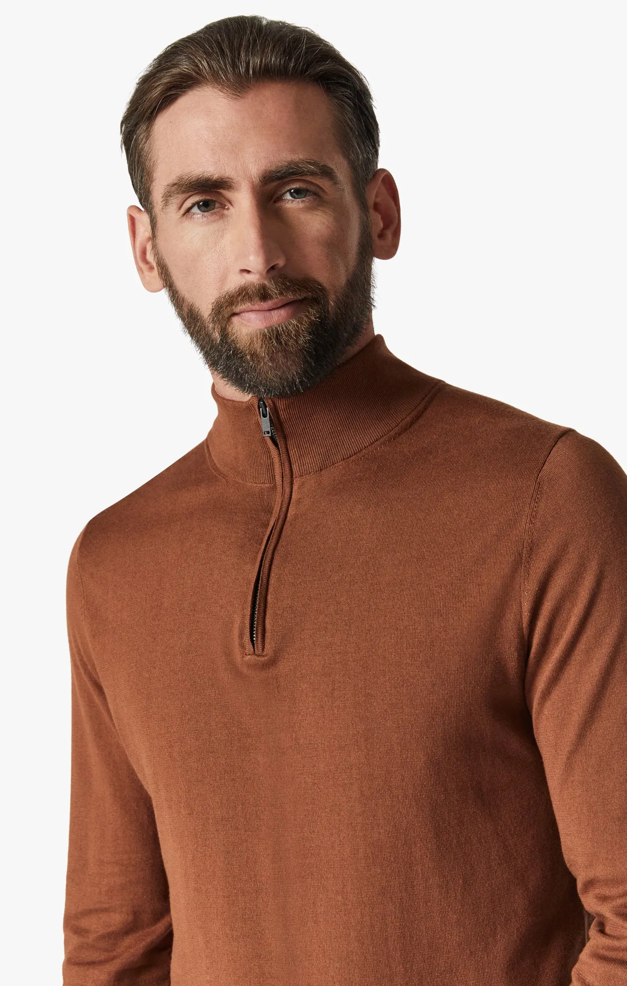 Quarter Zip Sweater In Tortoise Shell