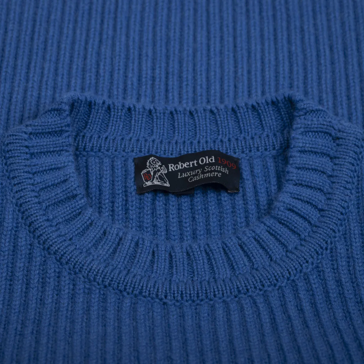 Skyline Blue Altnaharra 8ply Crew Neck Cashmere Sweater