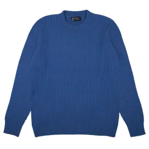 Skyline Blue Altnaharra 8ply Crew Neck Cashmere Sweater