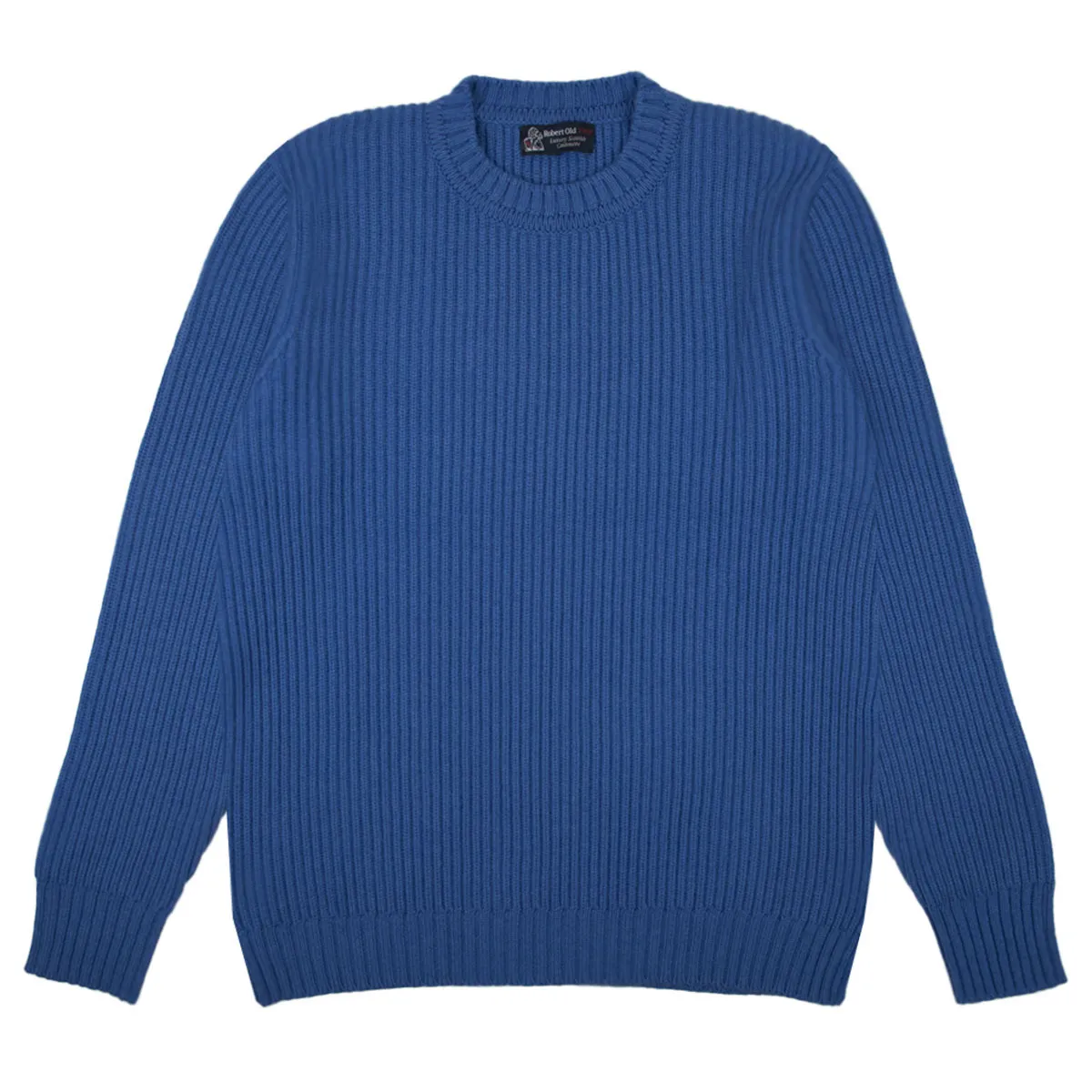 Skyline Blue Altnaharra 8ply Crew Neck Cashmere Sweater