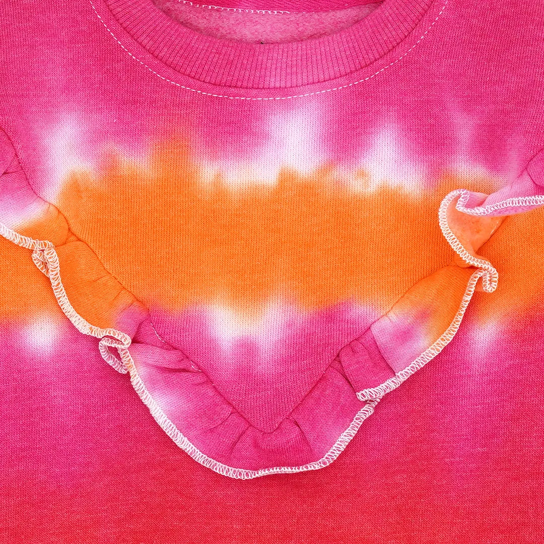 Tie Dye Baby Frill Sweat Shirt