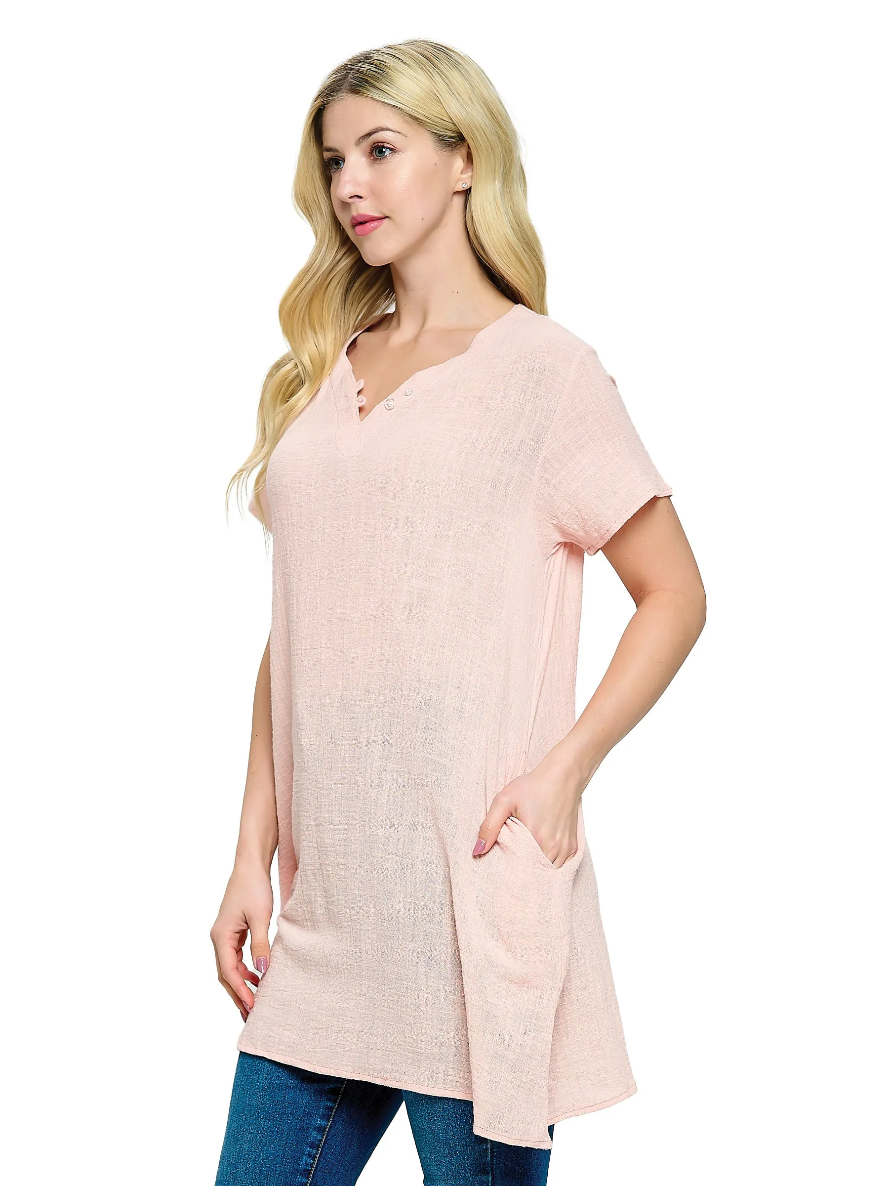 Tunic Top Dress Solid Color