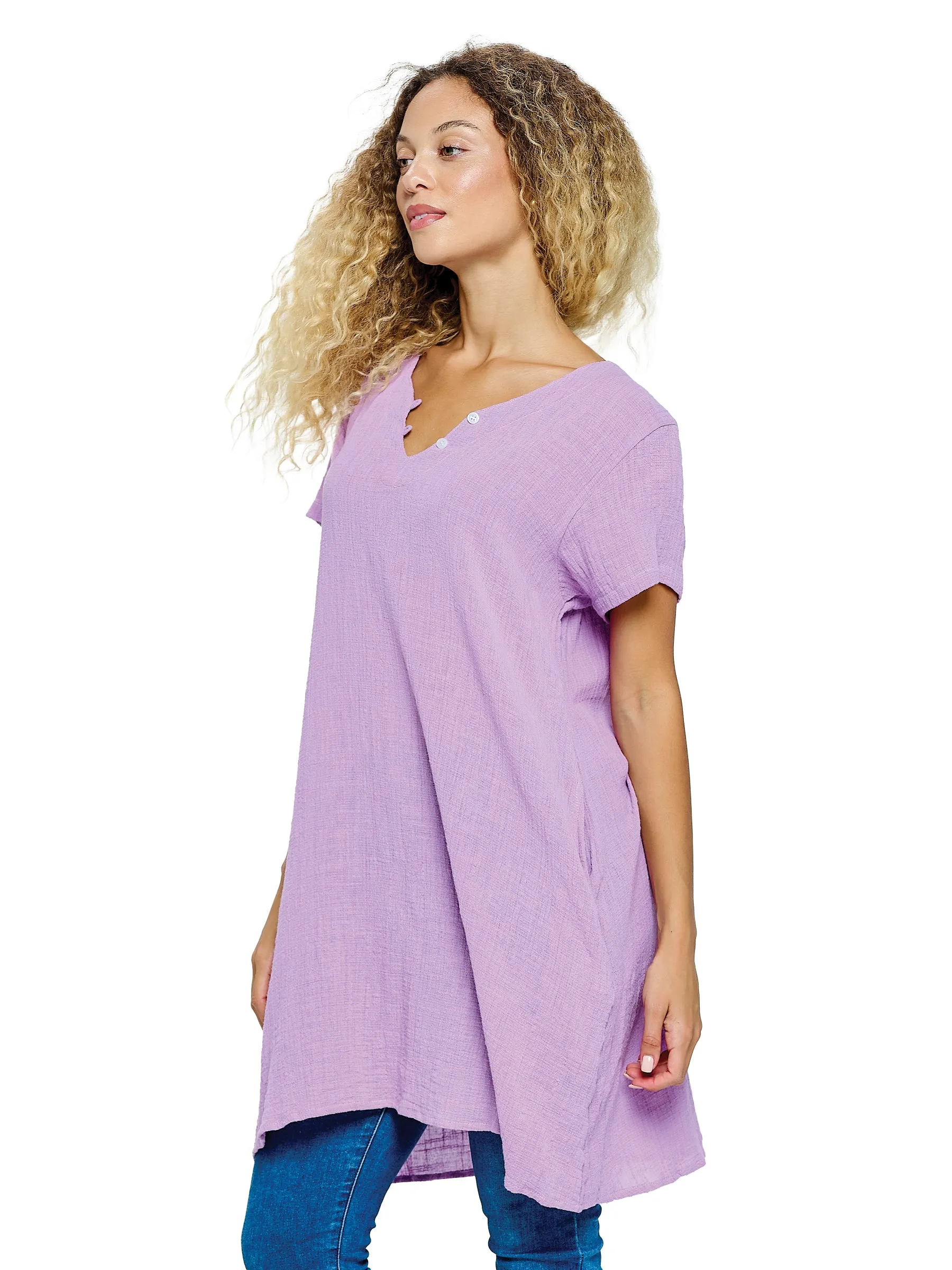 Tunic Top Dress Solid Color