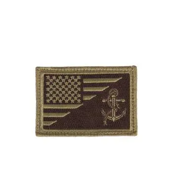 US Flag / USN Anchor Patch With Hook Back