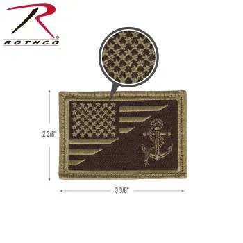 US Flag / USN Anchor Patch With Hook Back