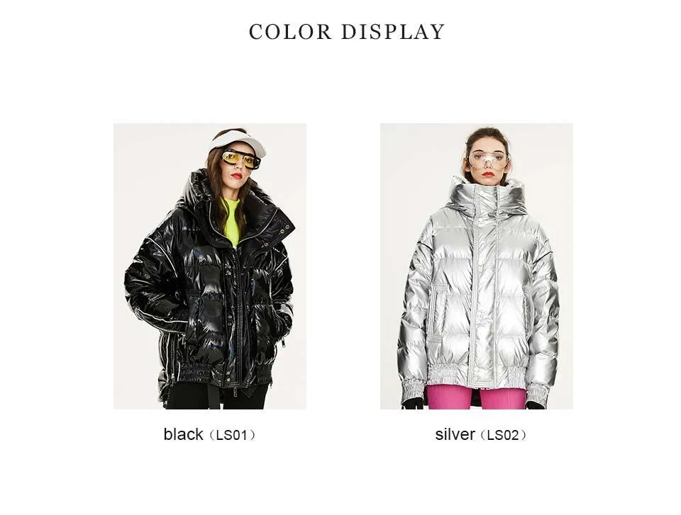 Winter New Laser Bright And Thickened Loose Down Jacket