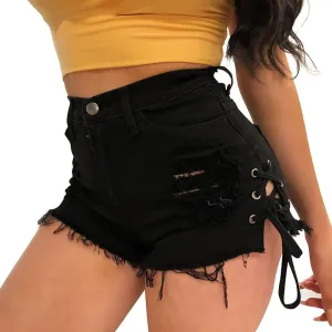 Women's Denim Shorts / Summer Stylish High Waist Sexy Mini Jeans Shorts