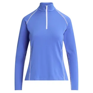 Womens Stretch Jersey Quarter Zip Pullover Summer Blue/Ceramic White - SS24