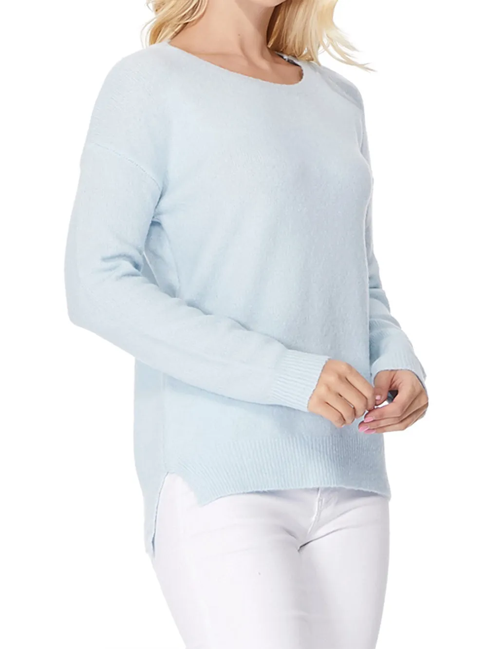 YEMAK Women's Long Sleeve Crewneck Lightweight Casual Soft Knit Pullover Sweater MK8015 (S-L)