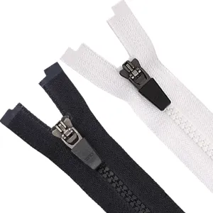 YKK- #5 Solid Black & White Vislon Open-End YKK Zipper