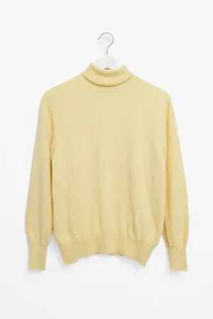 YSL VINTAGE YVES SAINT LAURENT YELLOW WOOL TURTLE KNIT